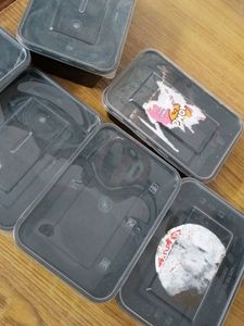 6 Upcycled Black Rectangular Boxes Of Different Depths