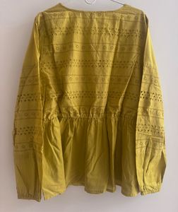 Schiffli Embroidered Peplum Top