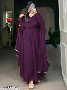 New Stayle Beautiful Women Gown Dupatta Dress Ne