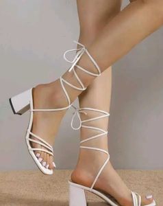 White Strappy Heels