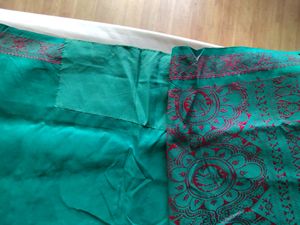 Sea Green And Pink Handloom Saree (Women&#39;s)