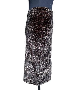 Leopard Print Velvet Pencil Skirt