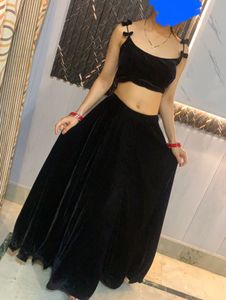 Black Velvet Backless Lehanga🖤🦋🎀