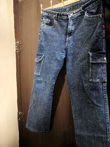 Vintage Wash Cargo Jeans