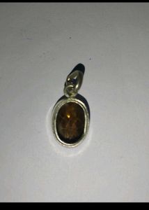 pure silver smoky quartz ( sphatik) pendant