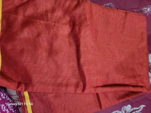 Plain Red Saree