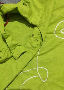 Green Flamingo Print Kurta