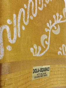 Golden Yellow Dola Silk Saree