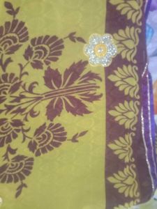 Yellow and Brown Saree