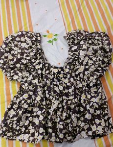 Cute Black Peplum Top For Women