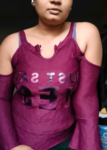 burgundy top
