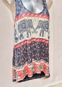 Tops For Rs.99 Only/ Boho Elephant Print Tank Top