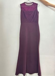 “Elegant Purple A-Line Maxi Dress”