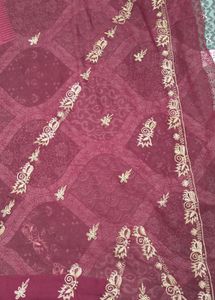 vintage white Salma hand work saree