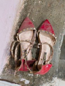 Shein Red Studded Flats