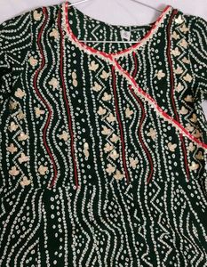 Elegant Green Printed Gown