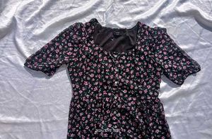 (Max) Floral Print Button Down A-line Dress