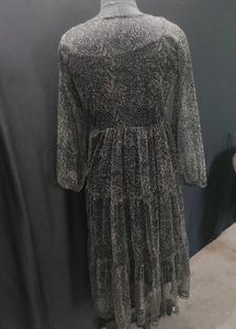 Elegant Black Print Long Dress