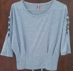 Light Blue Batwing Sleeve Top