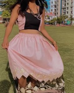 Pink Black Skirt And Top