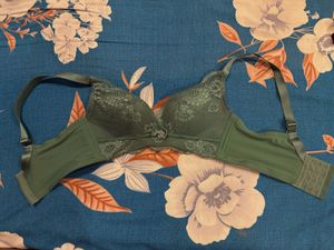Green Padded Pushup Bra