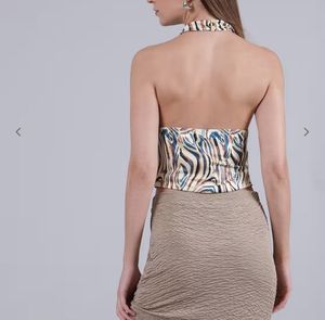 Zebra Print Halter Top