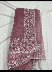 Elegant Mauve Embroidered Saree