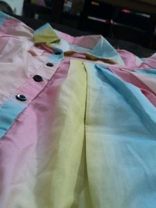 Pastel Tie-Dye Button-Up Shirt