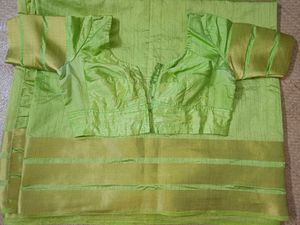 Silk Saree with Readymade Blouse.