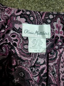 Purple Paisley Open Front Cardigan