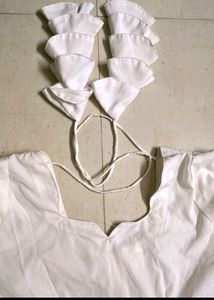 Very Beautiful White Nayra Cut Kurti 🤌🏼🤩