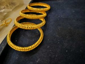 BANGLES FOR 1 GRAM GOLD MIXED WITH ALLOYS.