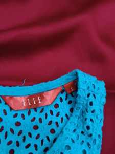 Elle Blue Cutout Tank Top