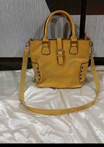 Yellow Snakeskin Print Tote Bag