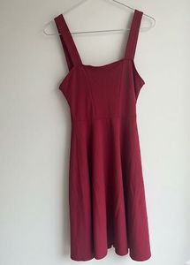 Burgundy Fit & Flare Dress