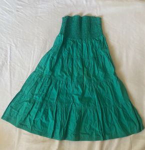 Green Tiered Tube Dress