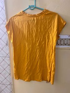 Yellow Embroidered Kurta and T-shirt