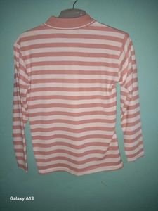 Striped Long Sleeve Polo Tshirt