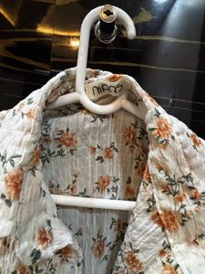 White Floral Crop Top  Not Used