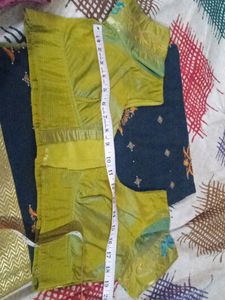 Navy Blue Saree With stitched Blouse