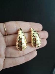 Textured Drop Golden Earrings.