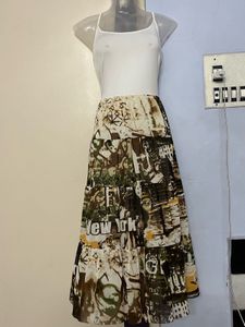 Pintrest Korean Tiered New York Print One Piece