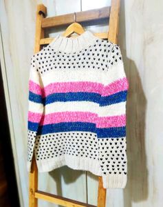 Striped Knit Sweater size-42
