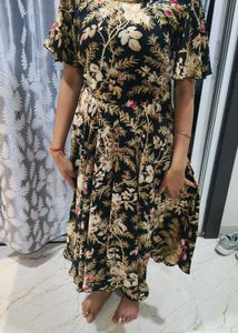floral black dress is