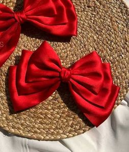 Tripple Layer Satin Bow clip