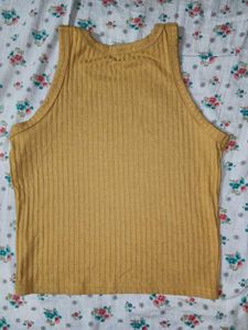 Mustard Ribbed Tank Top - Size M