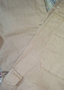 Beige Colour Cargo Jeans For Womens