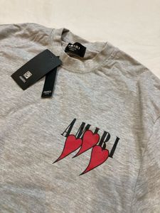 AMIRI Heart Logo Tee - Grey - New