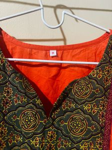 ₹120 Orange Kurta - Size: M
