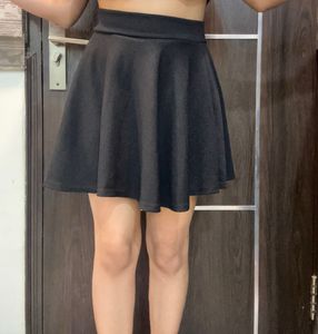 Imported Black Flared Skirt